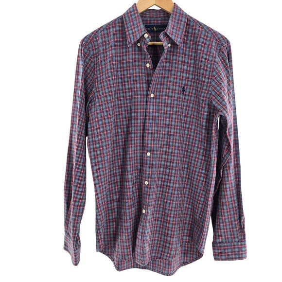 Ralph Lauren Small Long Sleeve‎ Button Up Red and Blue Squared Pattern - Picture 1 of 7
